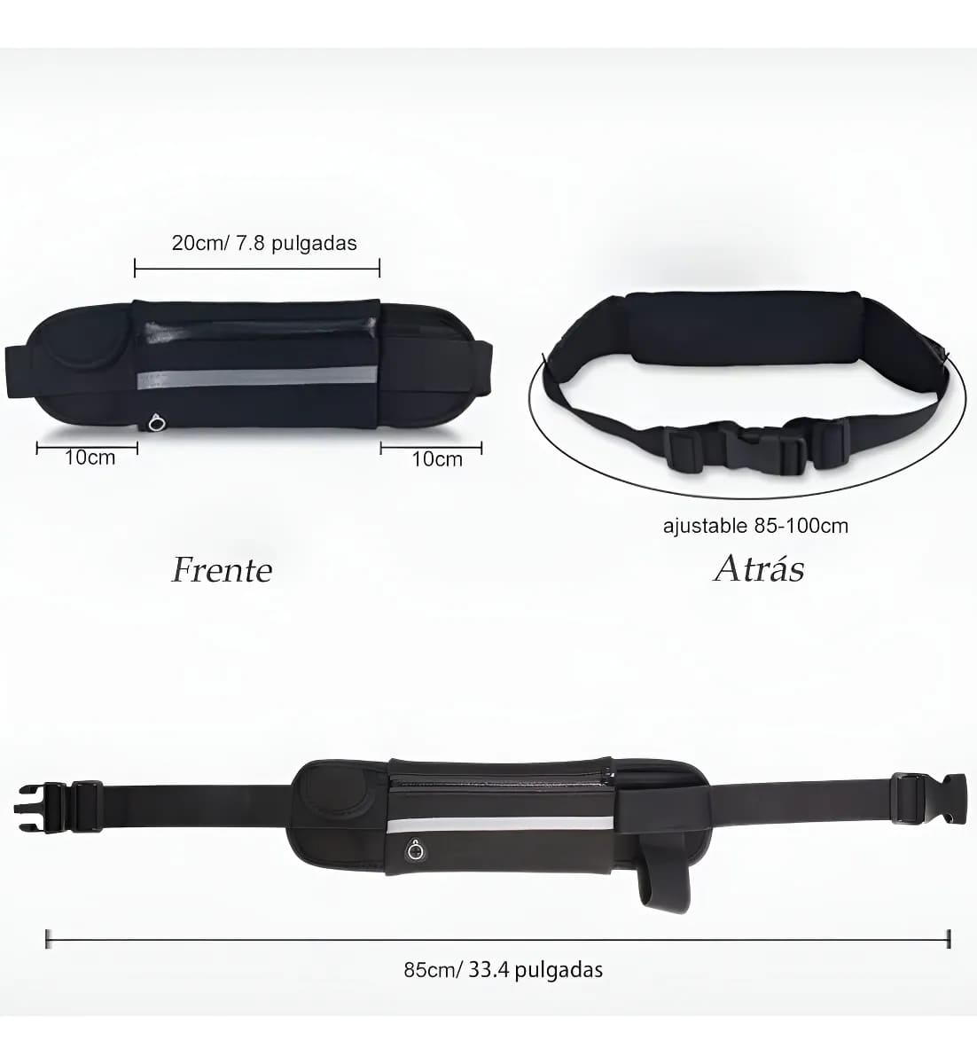 Riñonera deportiva Premium con Porta botella, celular y más