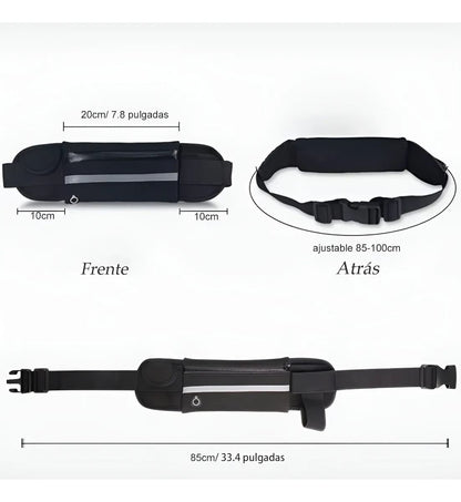 Riñonera deportiva Premium con Porta botella, celular y más